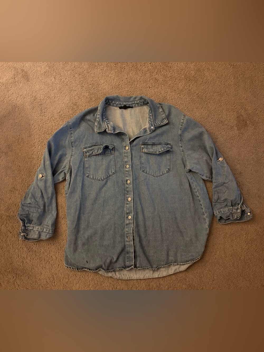 Jane and Delancey Light Blue Denim Button-Down Shirt/Jacket
